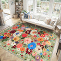 Floral Area Rug 8x10 for Living Room Bedroom | Non Slip; Stain Resistant; by WelcometoBabovid