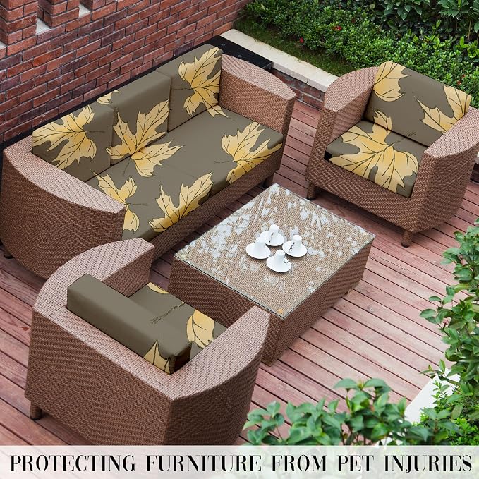 8Pcs Outdoor Cushion Covers, Elastic Patio Cushion Covers | Washable, - Image 6