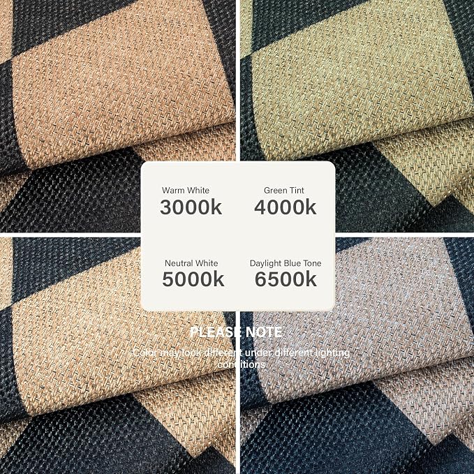 Lahome Checkered Easy Jute Round Rug 3ft, Outdoor Entryway Rug Washable | Black - Image 7