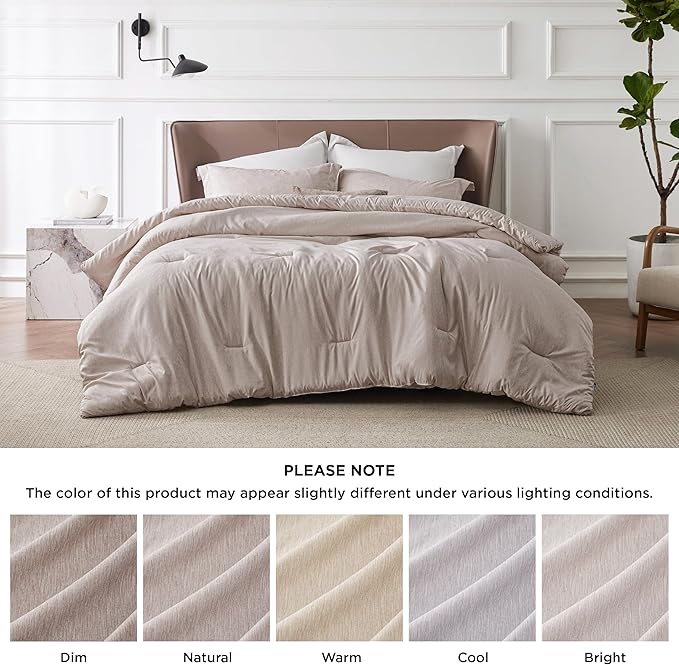Bedsure California King Comforter Set - Warm Taupe Soft Bedding for All Seasons, Cationic Dyed Bed Set, 3 Pieces, 1 California King Size Comforter (104"x96") and 2 Pillow Shams (20"x36"+2")