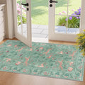 DUKINO 2x4 Rug for Entryway, Animal Washable Runner Rug for Kitchen, Teal | Non by DUKINO