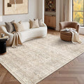Schweek 5x7 Washable Area Rug Vintage Neutral Beige Rugs by Schweek