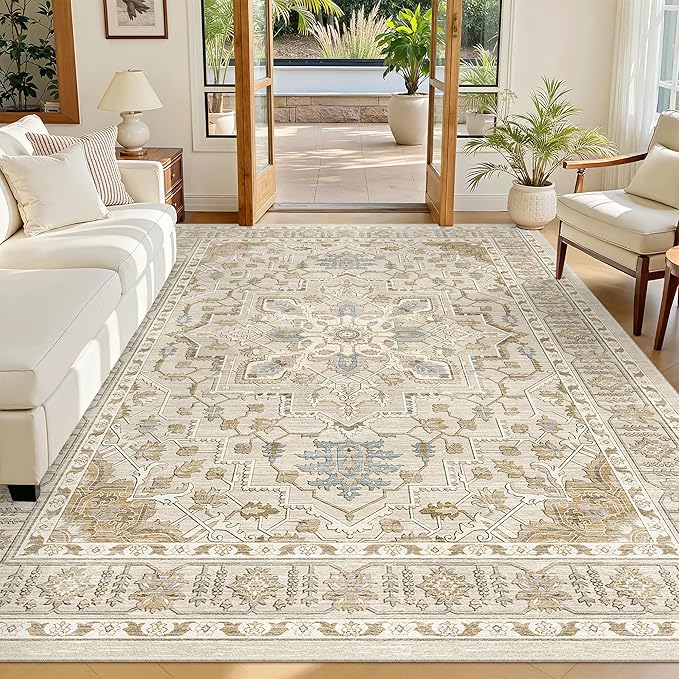 Madane 6x9 Area Rugs for Living Room, Vintage Washable Rug, Dining Bedroom And by Madane