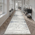 Soalmost Runner Rug 2x12 Washable Hallway Kitchen Runners Blue/Ivory | Non-Slip by Soalmost