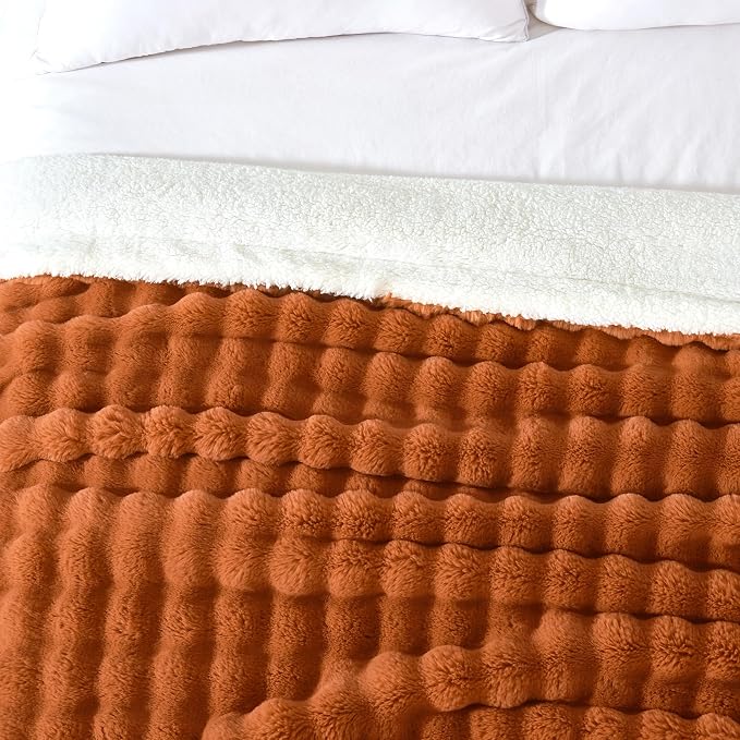 60x80 Inches Ultra-Soft Fuzzy Faux Fur Plush Twin Size Blanket - Image 4