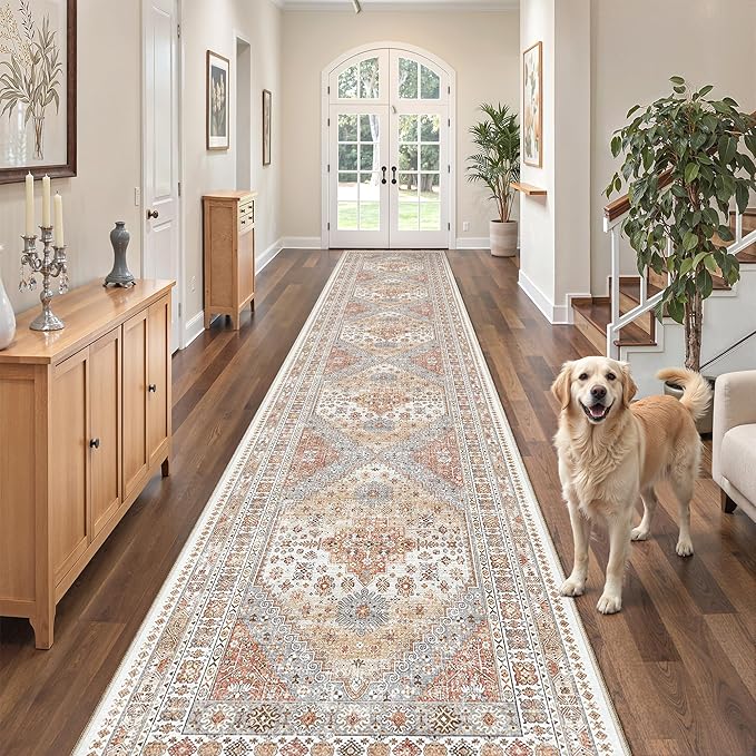 2'6 x 16' Runner Rug Non Slip, Washable Kitchen Rugs, Living Room, Extra Long - Image 3