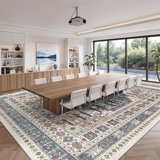 10x14 Area Rugs for Living Room, Large Washable Rug, Dining Room, Low Pile - Image 9
