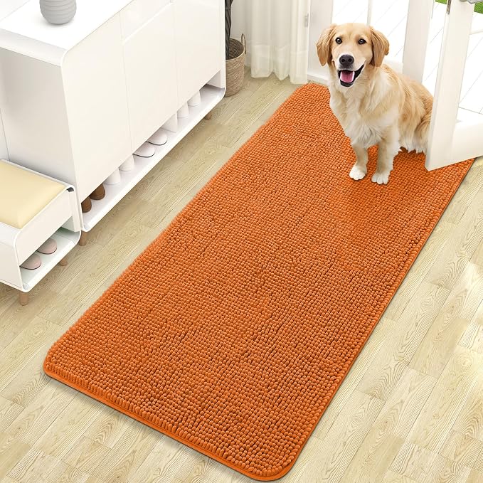OLANLY Dog Door Mat for Muddy Paws 47x24, Super Absorbent Chenille Mud Mat | by OLANLY