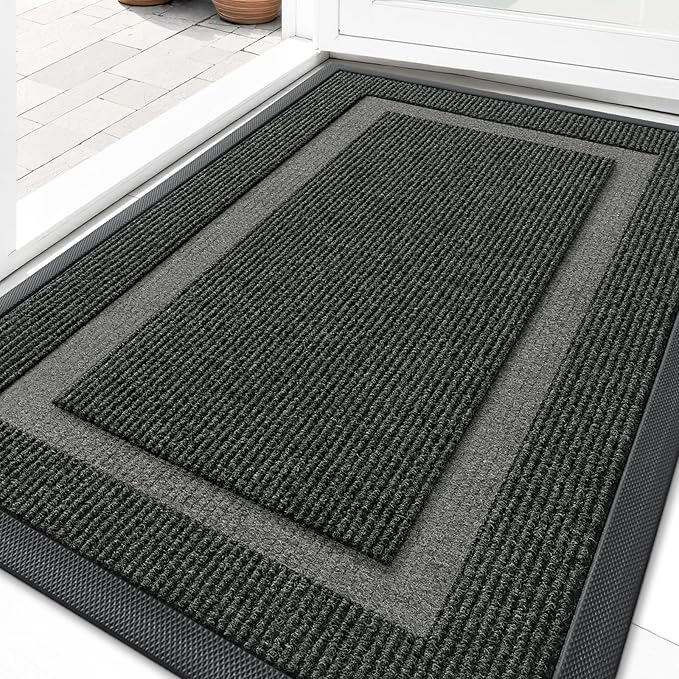 OLANLY Front Door Mat Outside 33x21, All-Season Heavy-Duty Rubber Doormat | by OLANLY