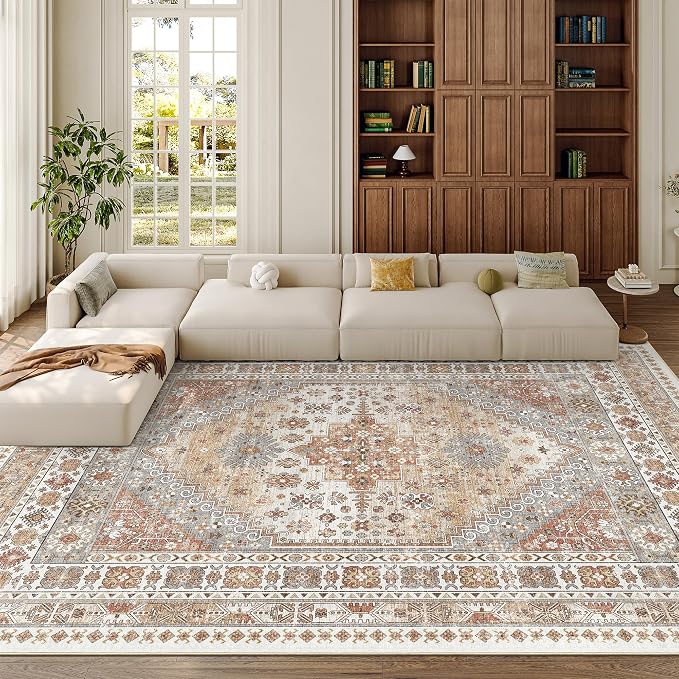 10x12 Area Rugs for Living Room, Large Washable Rug, Dining Room, Low Pile - Image 4