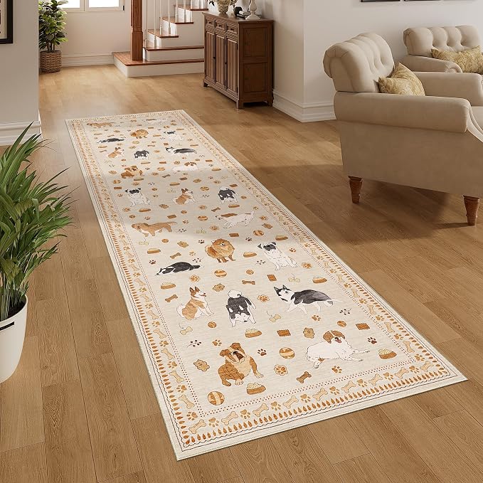 DUKINO 2.6x8 Kitchen Runner Rug, Washable Non Slip Dog Rug, Stain Resistant - Image 5
