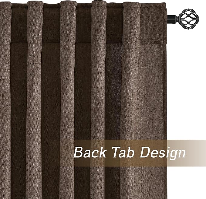 RYB HOME Linen Semi Sheer Curtains - Image 3