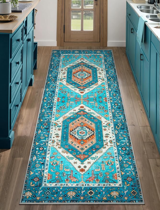 SERISSA 2x5 Washable Non Slip Boho Runner Rug by SERISSAHomeDecorCollection