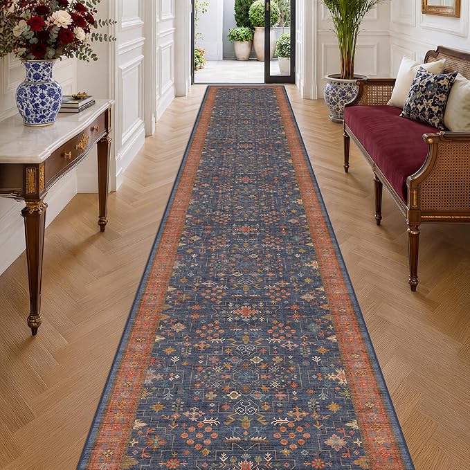 Washable 3x20 Extra Long Hallway Runner Rug, Non-Slip Stain & Fade Resistant by HazoHaus