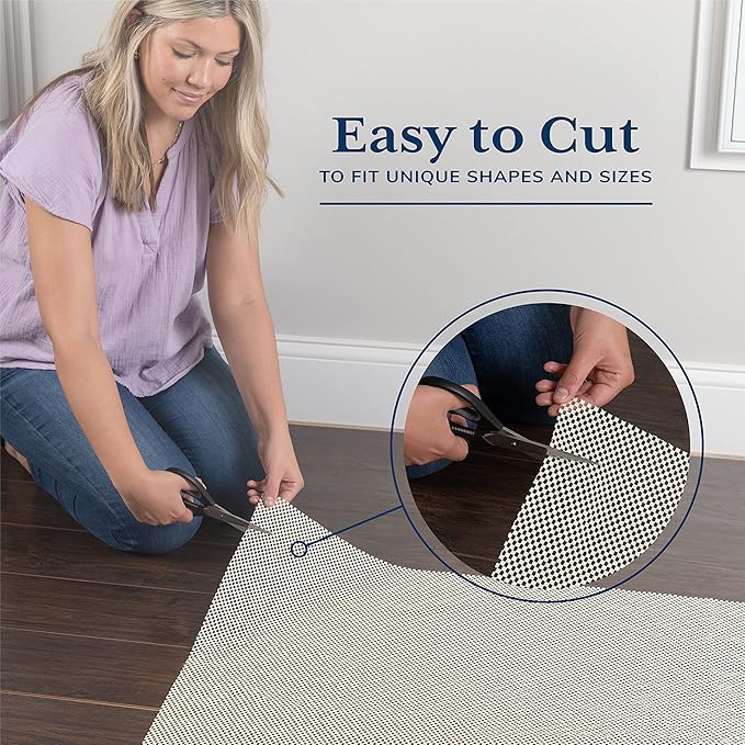 Veken 8 Ft Round Rug Pad Gripper for Hardwood Floors, Non Slip Circle Rug Pads for Area Rugs, Thick Rug Grippers for Tile Floors, Under Carpet Anti Skid Mat, Keep Your Rugs Safe and in Place