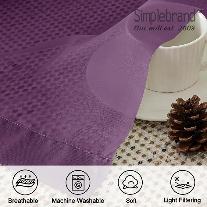 Simplebrand Plum Purple Sheer Curtains 72 Inches Long 2 Panels - Image 7