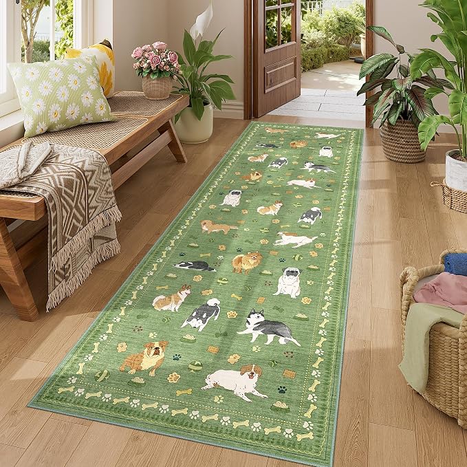 DUKINO 2.6x8 Kitchen Runner Rug, Washable Non Slip Dog Rug, Stain Resistant - Image 3