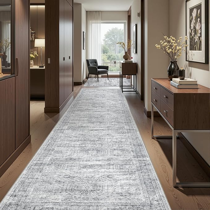 2'6 x 12' Runner Rug Non Slip, Washable Kitchen Rugs, Living Room, Long Rug - Image 5
