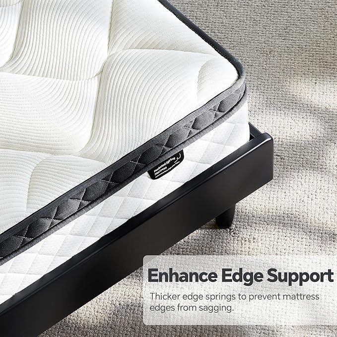 Full Size Mattress in a Box, 12 Inch Hybrid Mattress with Individual Pocket Spring & Memory Foam, Soft, Motion Isolation, Medium Firm Comfort for Pressure Relief, CertiPUR-US Certified