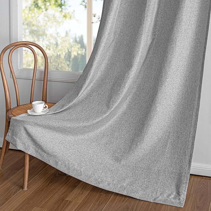 MYSKY HOME Living Room Curtains 84 Inches Long Semi Sheer Light Filtering - Image 4