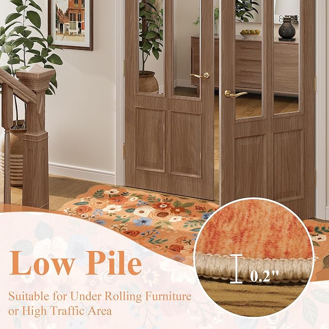 DUKINO 2x10 Runner Rug for Hallway, Washable Kitchen Rug Non Slip, Low Pile - Image 9