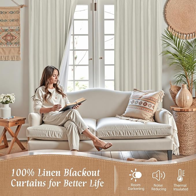 Short Linen Curtains 40 Inches Long - Image 2