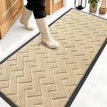 OLANLY Front Door Mat Outside 59x23, All-Season Absorbent Rubber Doormat | Beige by OLANLY