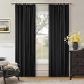 Black 80 Inch Pinch Pleated 100% Blackout Curtains by Twodrapes