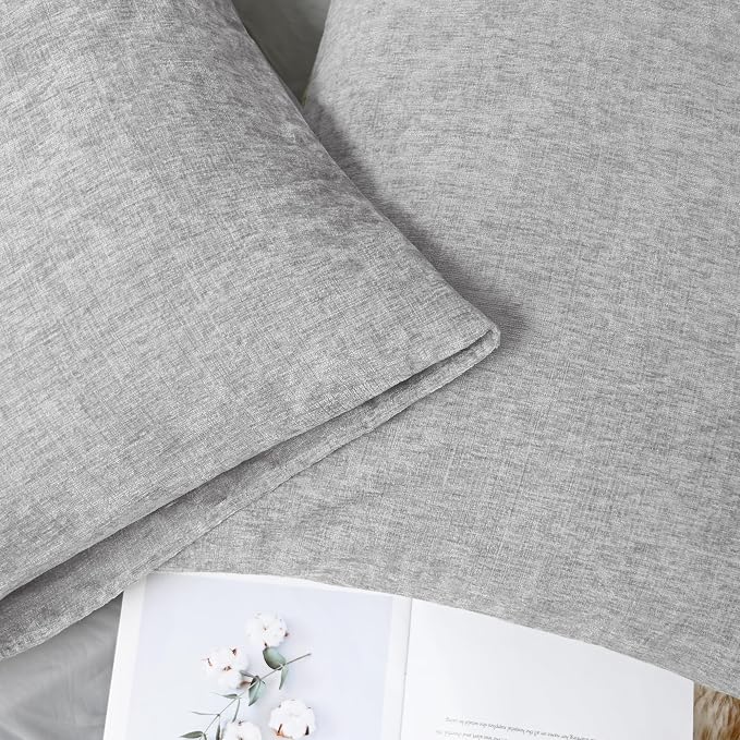 CaliTime Decorative Throw Pillow Covers 26 X 20 Inches Moonbeam Gray | Pack of 2 - Image 6