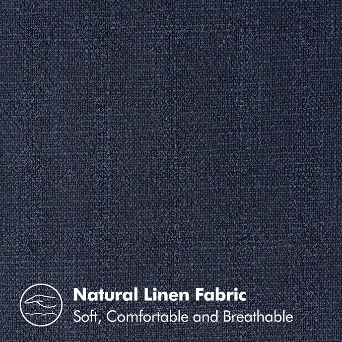MIULEE Decorative Linen Pillow Covers 24x24 Inch Navy Blue | Boho Farmhouse​ - Image 2