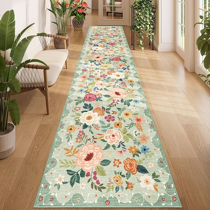 DUKINO 2x12 Washable Runner Rug, Non Slip Long Kitchen Runner Rug, Low Pile by DUKINO