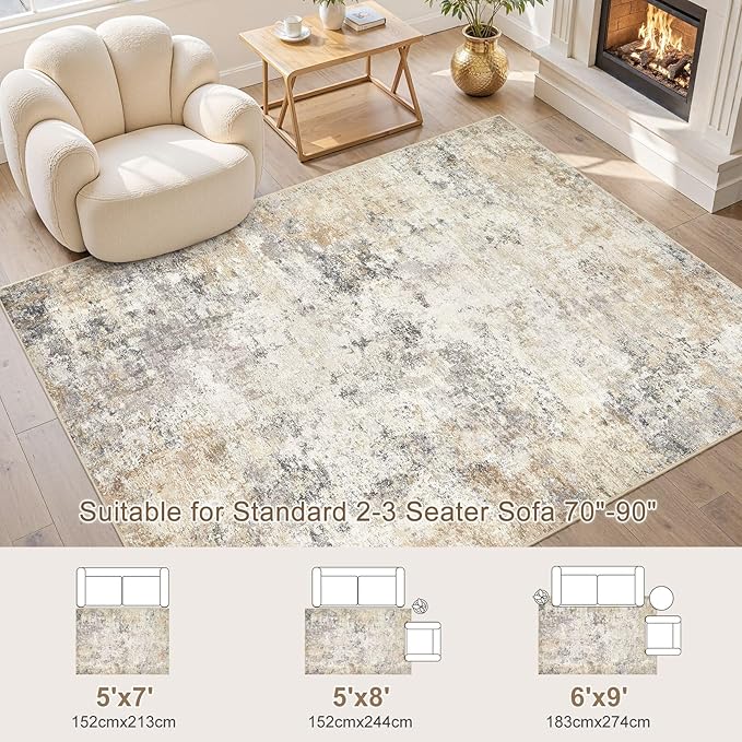 UERMEI 5x7 Area Rug Living Room Rugs - Image 3