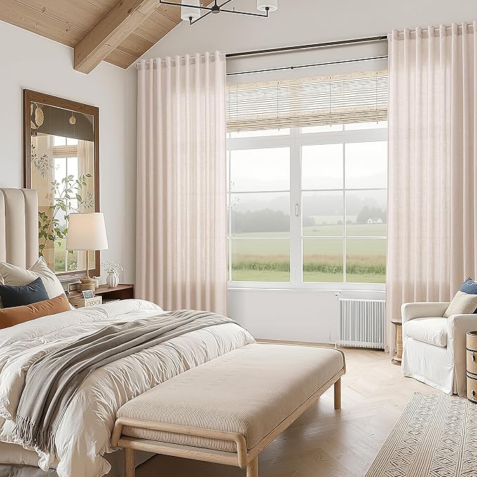 Natural White Linen Curtains 90 Inches Long - Image 7