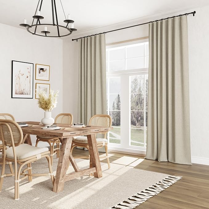 Extra Long 100% Blackout Linen Curtains - Image 8
