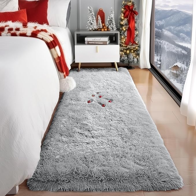 Grey Runner Rugs for Hallway 2x6 Ft, Long Bedside Rugs Bedroom Kids | Super - Image 8