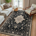 RELEANY Washable Area Rug, Water Repellent, Pet Friendly, Vintage Floral Boho by RELEANY
