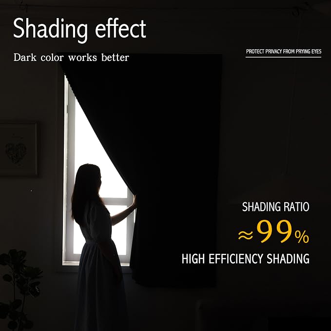 Adhesive Blackout Curtains- Self Stick Shades Window Blinds Curtains No Rod - Image 4