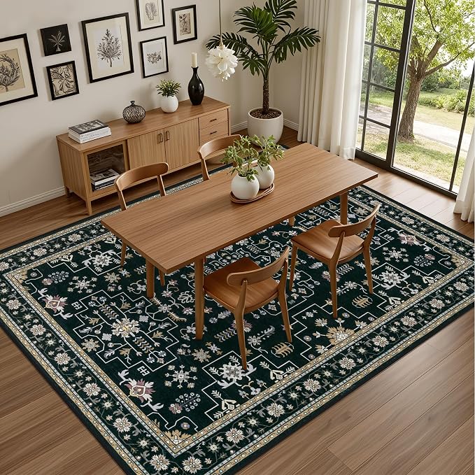4x6 Area Rugs Living Room: Washable Vintage Rug - Image 4