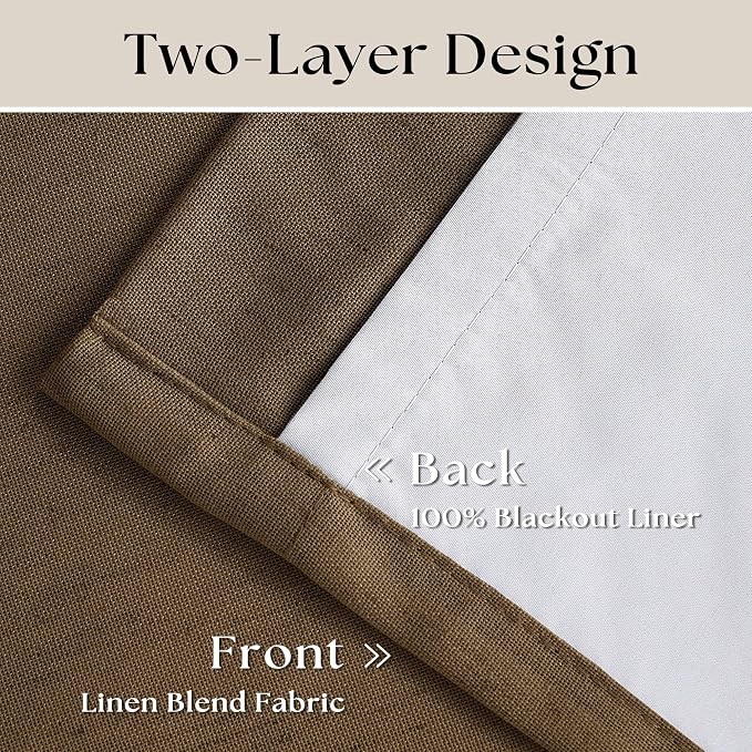 Dutch Cocoa Blackout Linen Curtains 108 Inches Long Pinch Pleated | 100% Black - Image 4