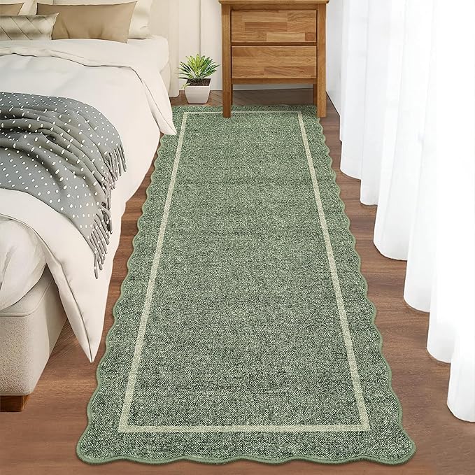 GarveeHome Scalloped Washable Runner Rug 2x8 Non Slip Kitchen Rugs by GarveeHome