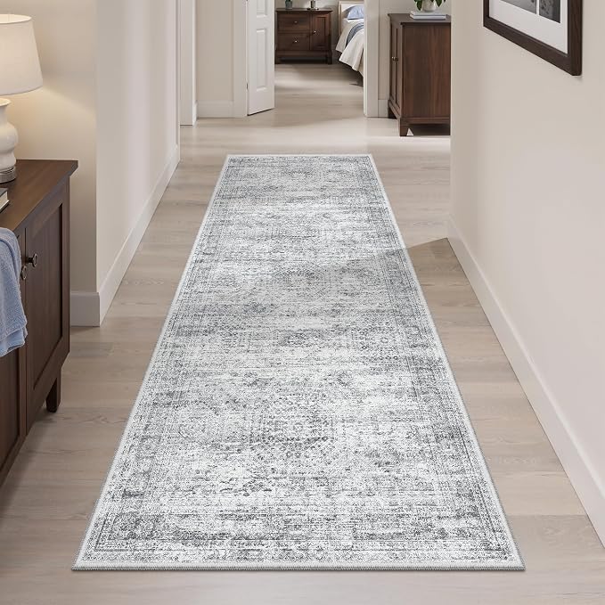 Soalmost Runner Rug 2x5 Washable Non-Slip Kitchen Entry Runners Grey | Soft - Image 3