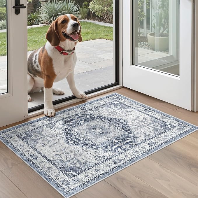Madane Washable Area Rug 2x3 Small Entryway Rugs Non-Slip, Low Pile Floor Carpet - Image 2