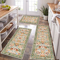 HEBE Boho Kitchen Rugs Set of 3, Non Slip Washable Kitchen Mats by HEBE