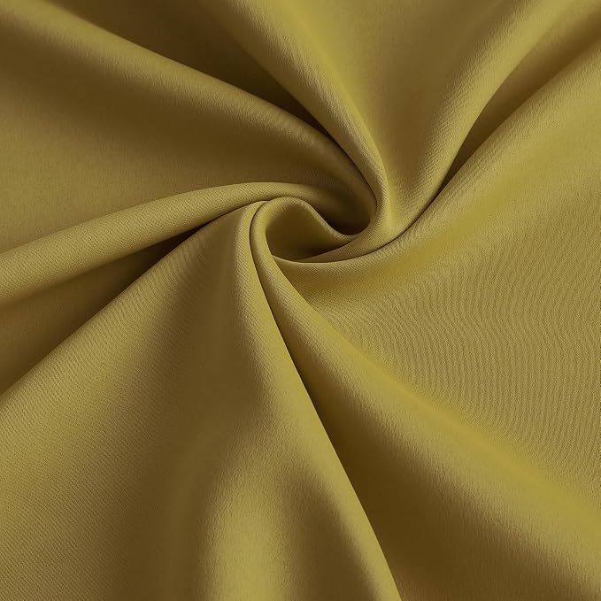 Yellow Pinch Pleated Curtains 84 Inch Length 2 Panels Set Noise Cancelling - Image 7
