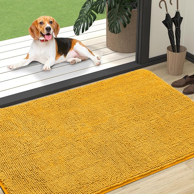 OLANLY Dog Door Mat for Muddy Paws 47x32, Super Absorbent Chenille Mud Mat | by OLANLY