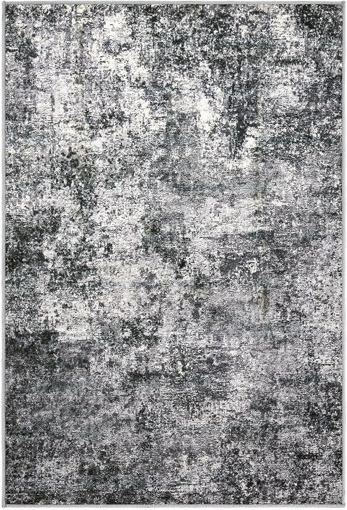 DMOYEST 2x3 Entryway Area Rug Washable Abstract Grey Small Carpet | Neutral - Image 8