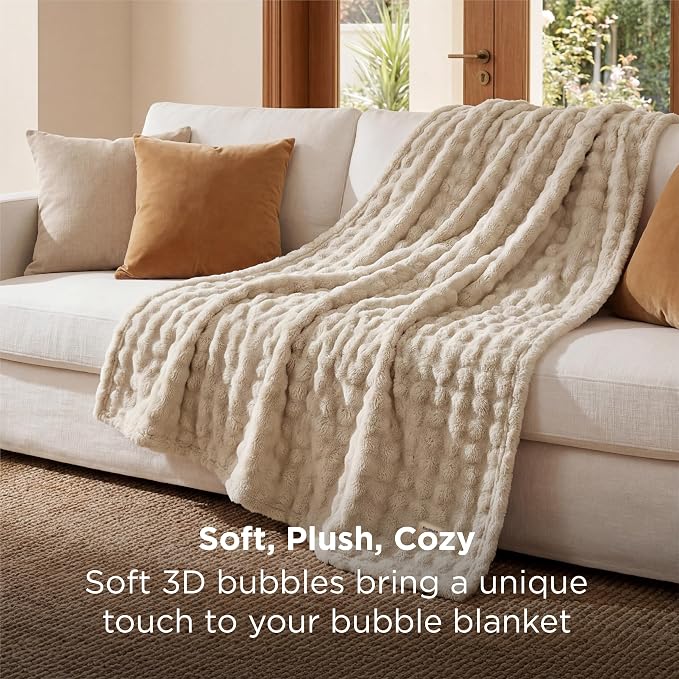 Bedsure Beige Twin XL Blankets for Bed - Image 3