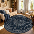 Vacuum-Friendly, Round 6ft Washable Area Rug by meejou