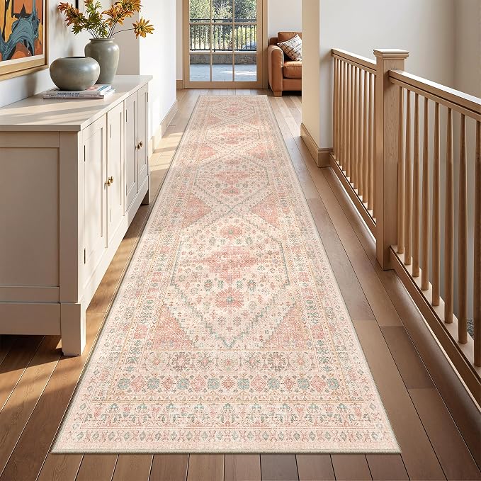 Runner Rug 2x10, Vintage Washable Rugs - Image 4