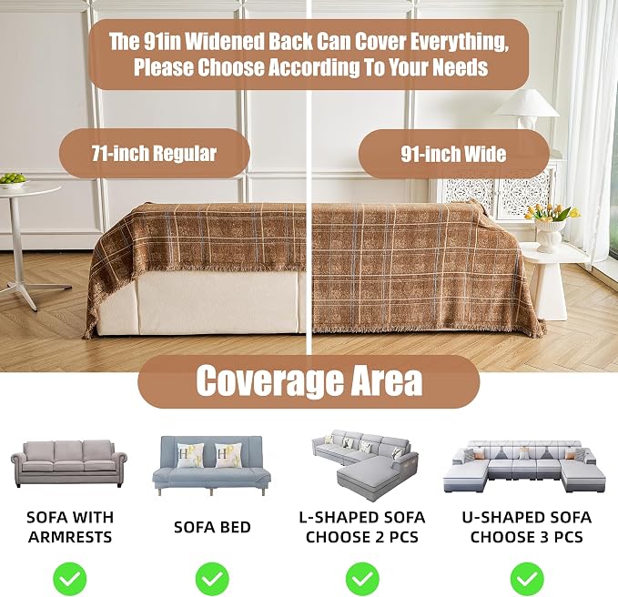 Couch Cover for Dogs Washable Sofa Cover, Sectional Couch Covers, Sofa Covers - Image 3